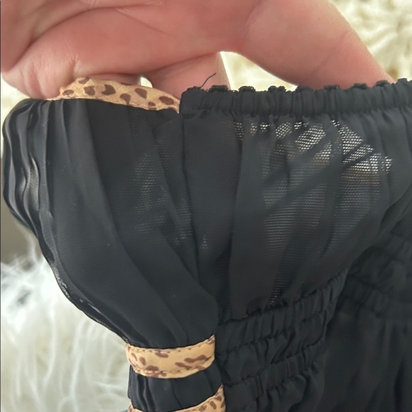 Victoria's Secret Black Sheer Camisole with Leopard Trim - Picture 10 of 10